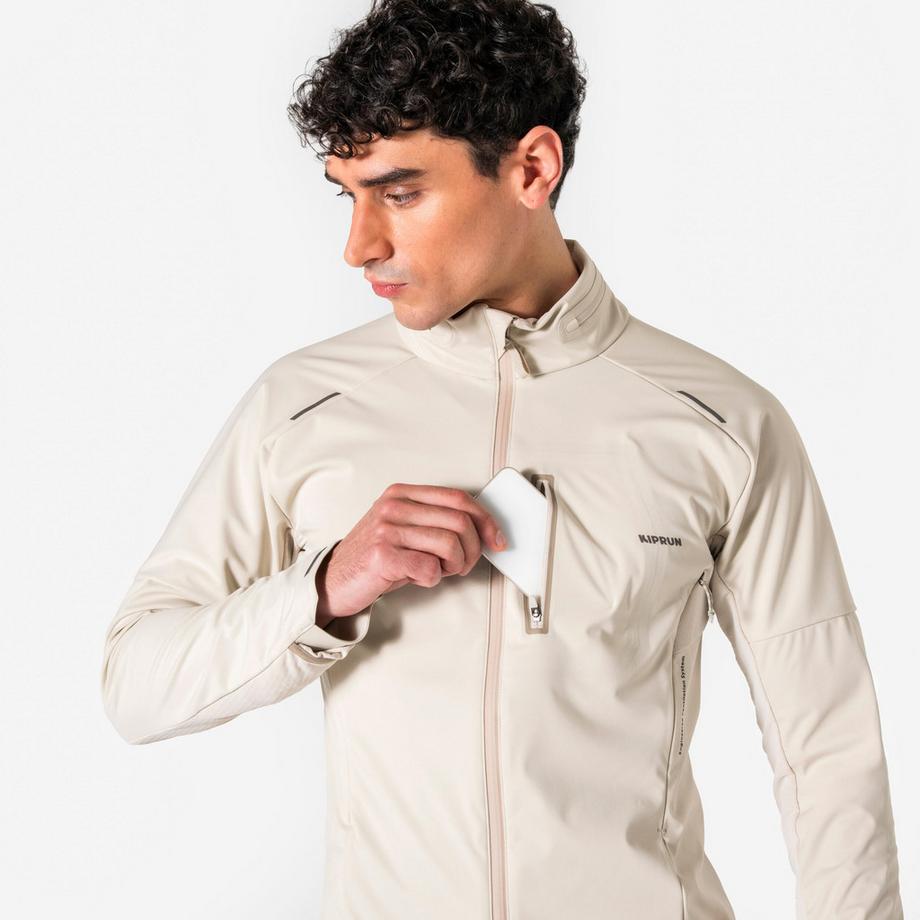 KIPRUN  Warme Laufjacke Langarm  Kiprun Run 900 Warm Regul, Beige 