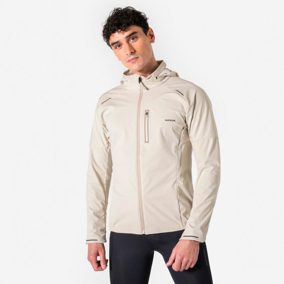 Warme Laufjacke Langarm  Kiprun Run 900 Warm Regul, Beige