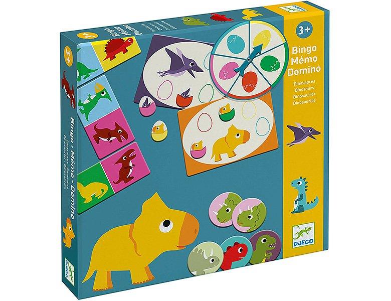 Djeco  Spiele Dinosaurier (Bingo, Memo, Domino) 