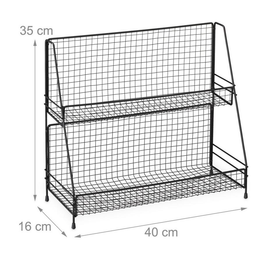 Northix Étagère à épices en métal noir  
