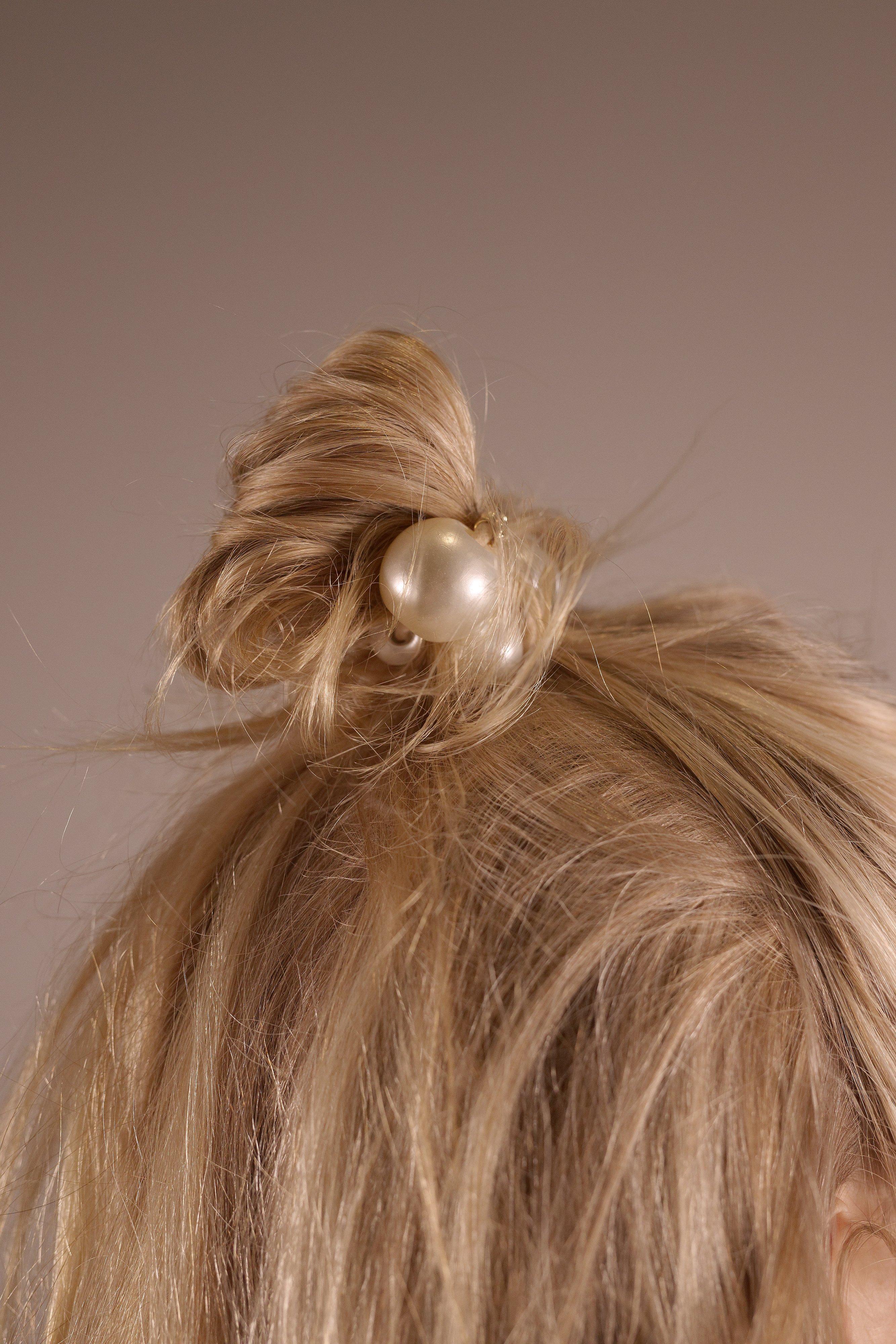 CORINNE  Hair Tie Big Pearls "vintage" 1-pack 