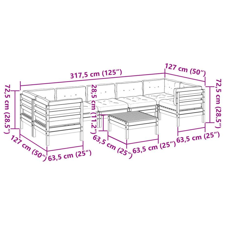 VidaXL Salon de jardin douglas wood  