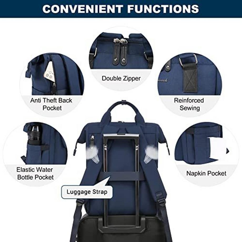 Only-bags.store Laptop Rucksack 15.6 Zoll mit Datenkabeltasche USB Ladeanschluss  