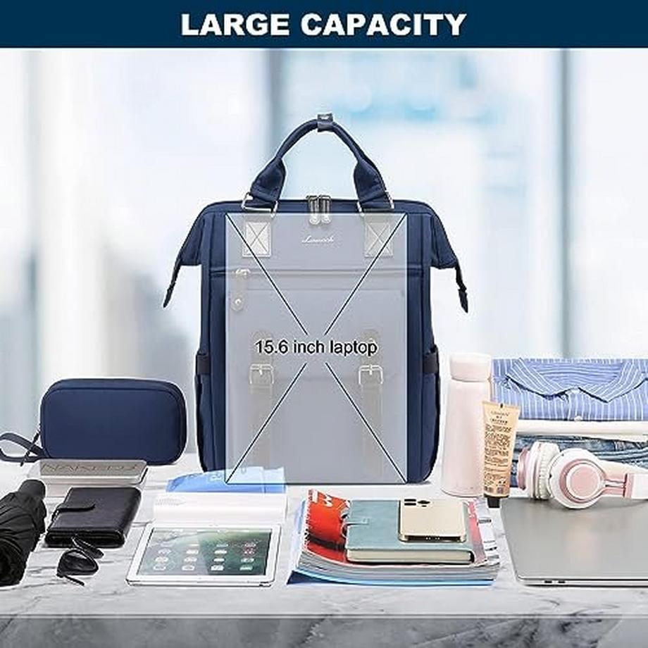 Only-bags.store Laptop Rucksack 15.6 Zoll mit Datenkabeltasche USB Ladeanschluss  