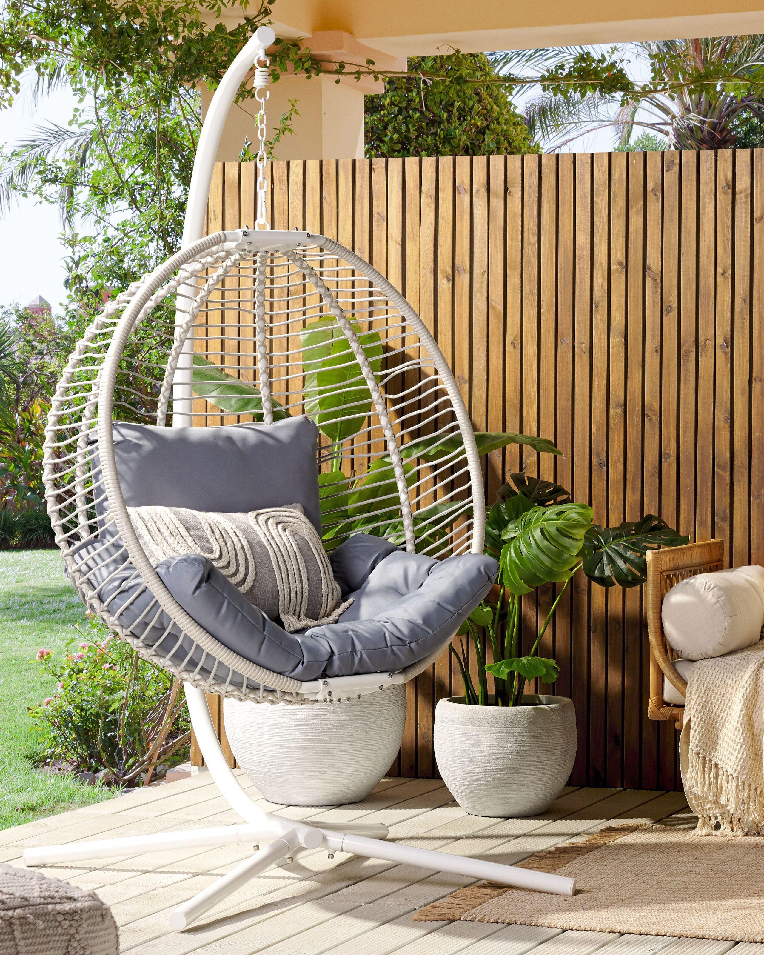 Beliani Fauteuil suspendu avec support en Tissu Boho ARCO  