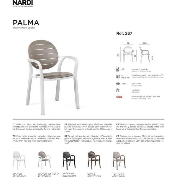 NARDI outdoor Fauteuil de jardin Palma blanc gris  