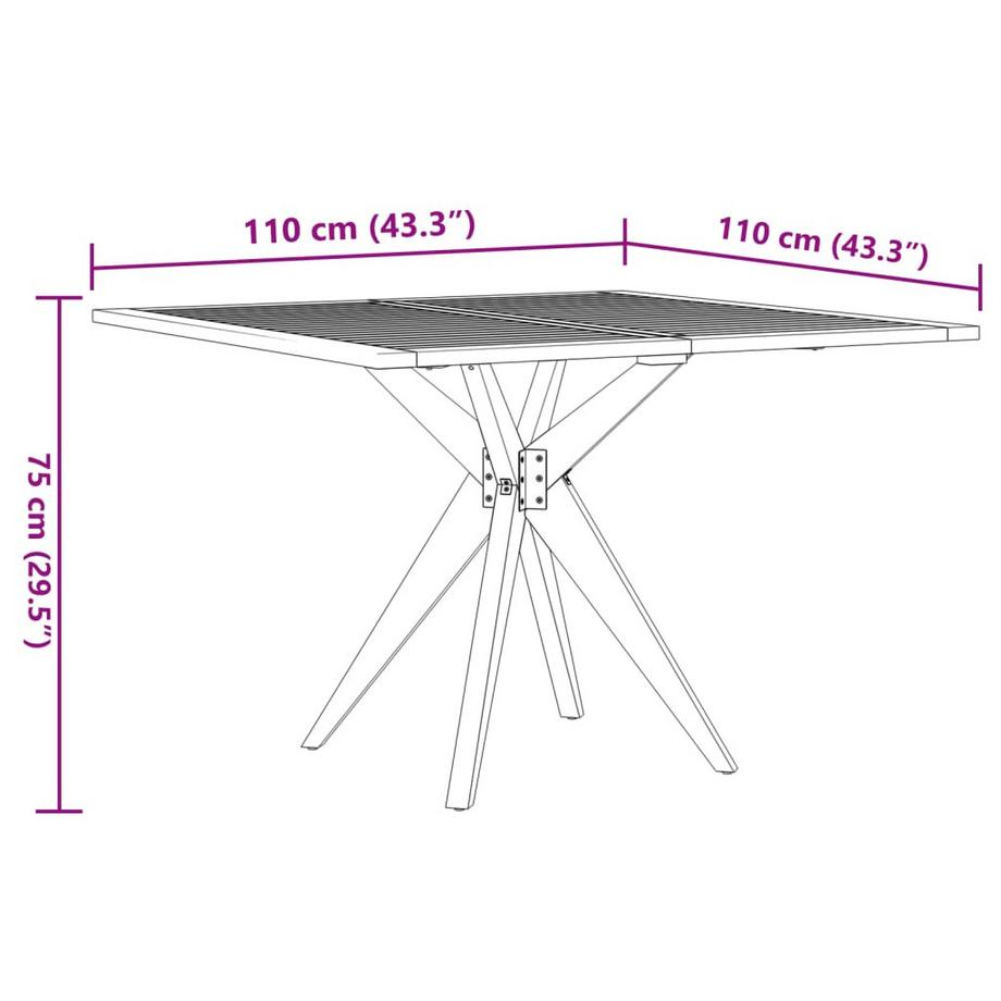 VidaXL Table de jardin bois  
