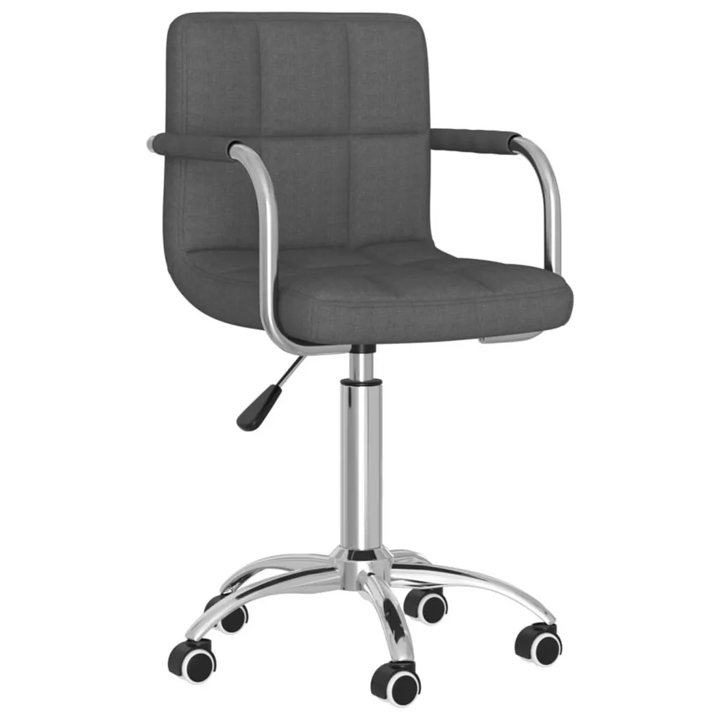 vidaXL Chaise pivotante de bureau Gris foncé Tissu334668