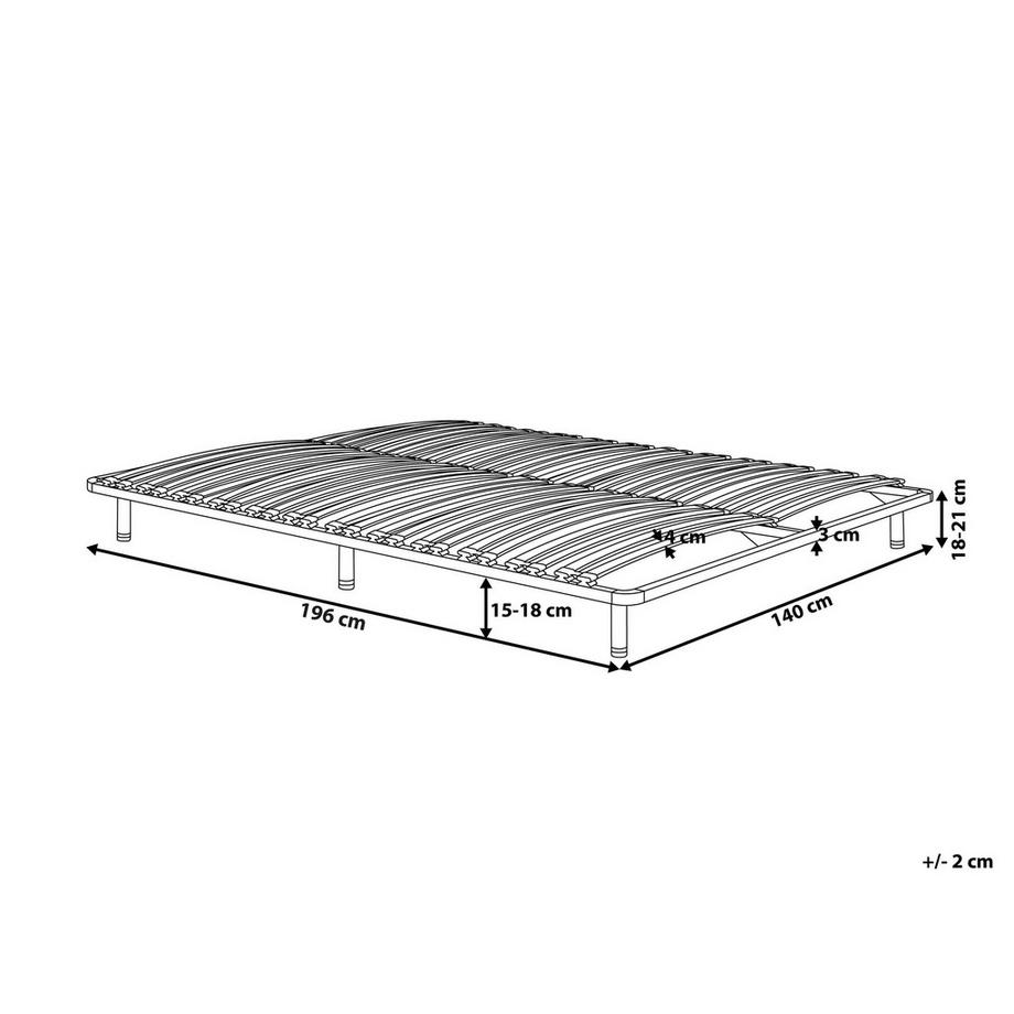 Beliani Base letto a doghe freestanding en Acciaio COMBOURG  