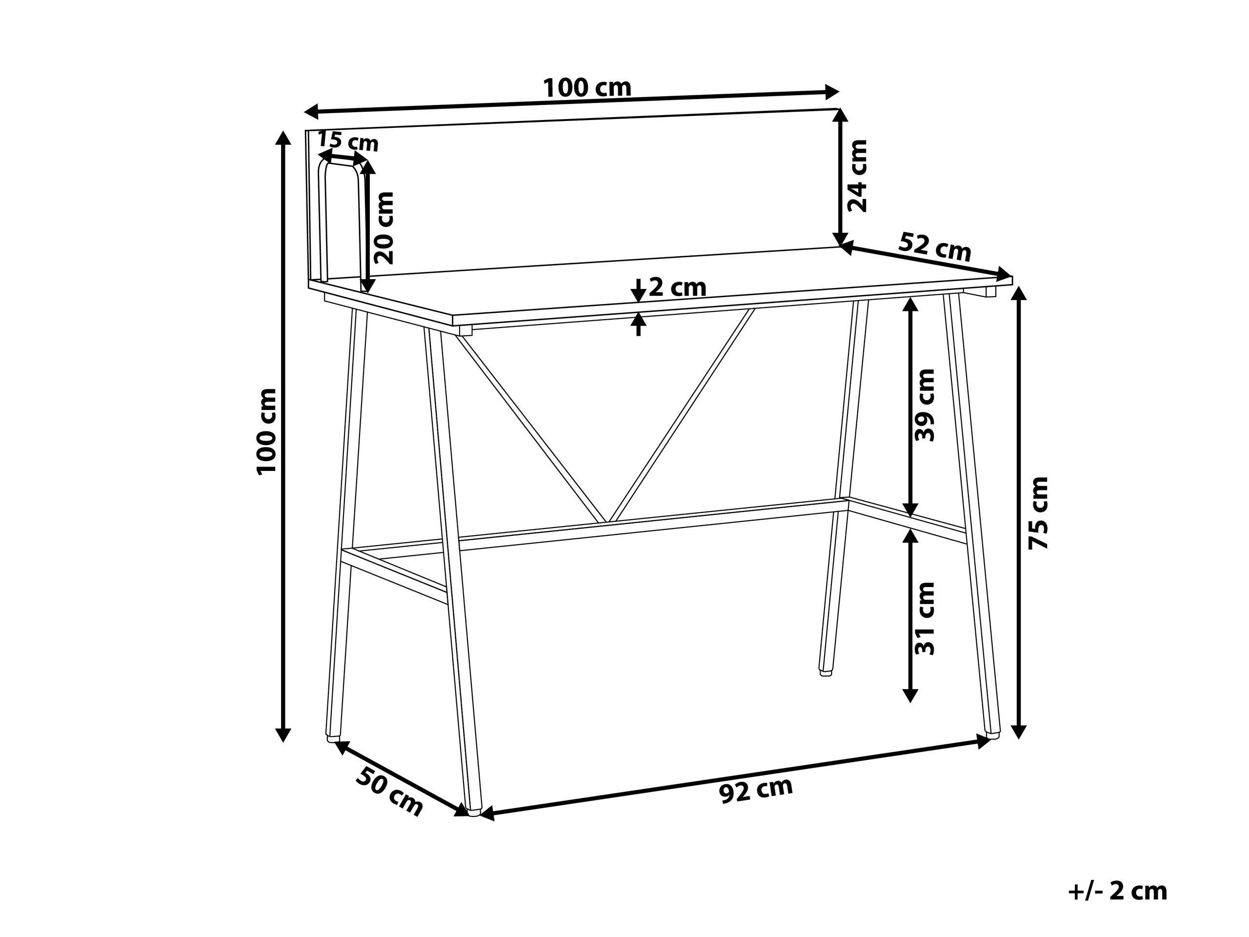 Beliani Table de bureau en Panneau de particules Industriel HASTINGS  