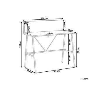 Beliani Table de bureau en Panneau de particules Industriel HASTINGS  