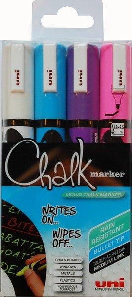 uni-ball UNI-BALL Chalk Marker 1,8-2,5mm 4 Farben, Etui  