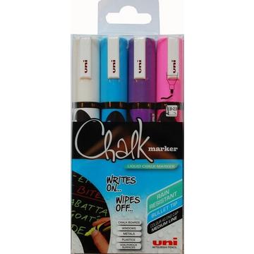 UNI-BALL Chalk Marker 1,8-2,5mm 4 Farben, Etui