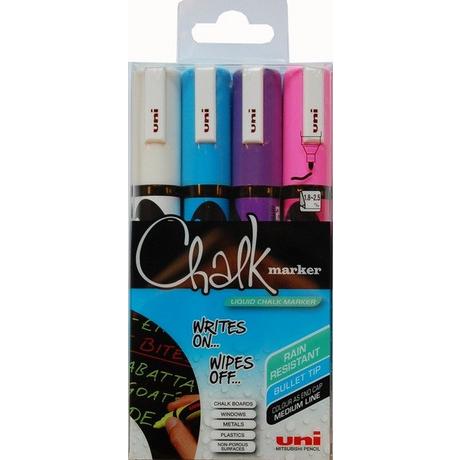 uni-ball UNI-BALL Chalk Marker 1,8-2,5mm 4 Farben, Etui  