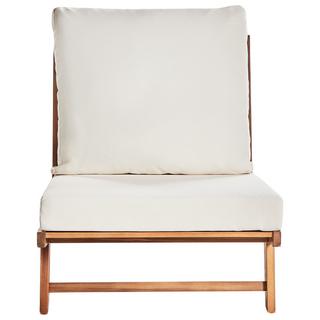 Beliani Chaise de jardin avec coussin en Acacia Rustique MICCIANO  