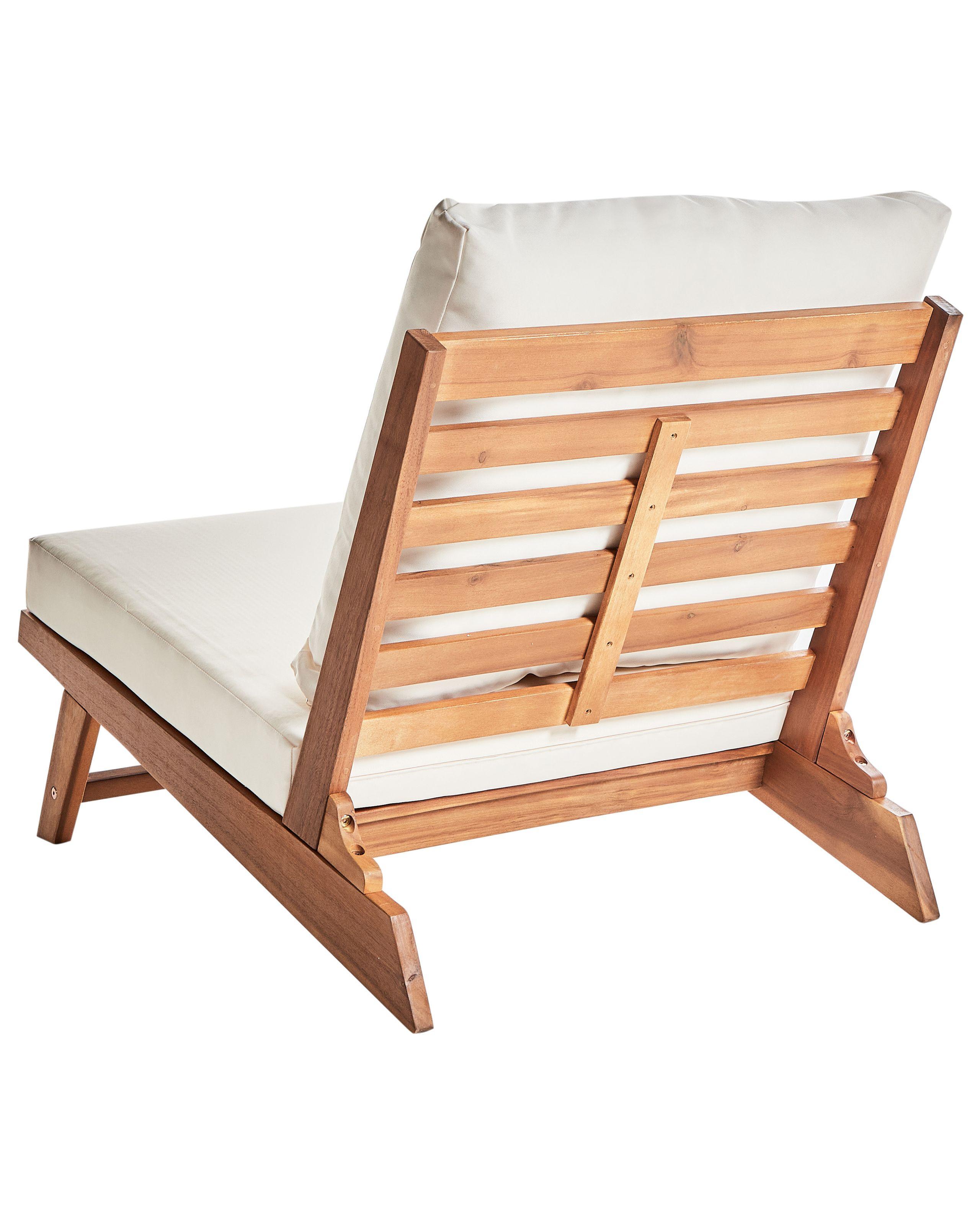 Beliani Chaise de jardin avec coussin en Acacia Rustique MICCIANO  