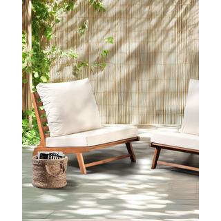 Beliani Chaise de jardin avec coussin en Acacia Rustique MICCIANO  