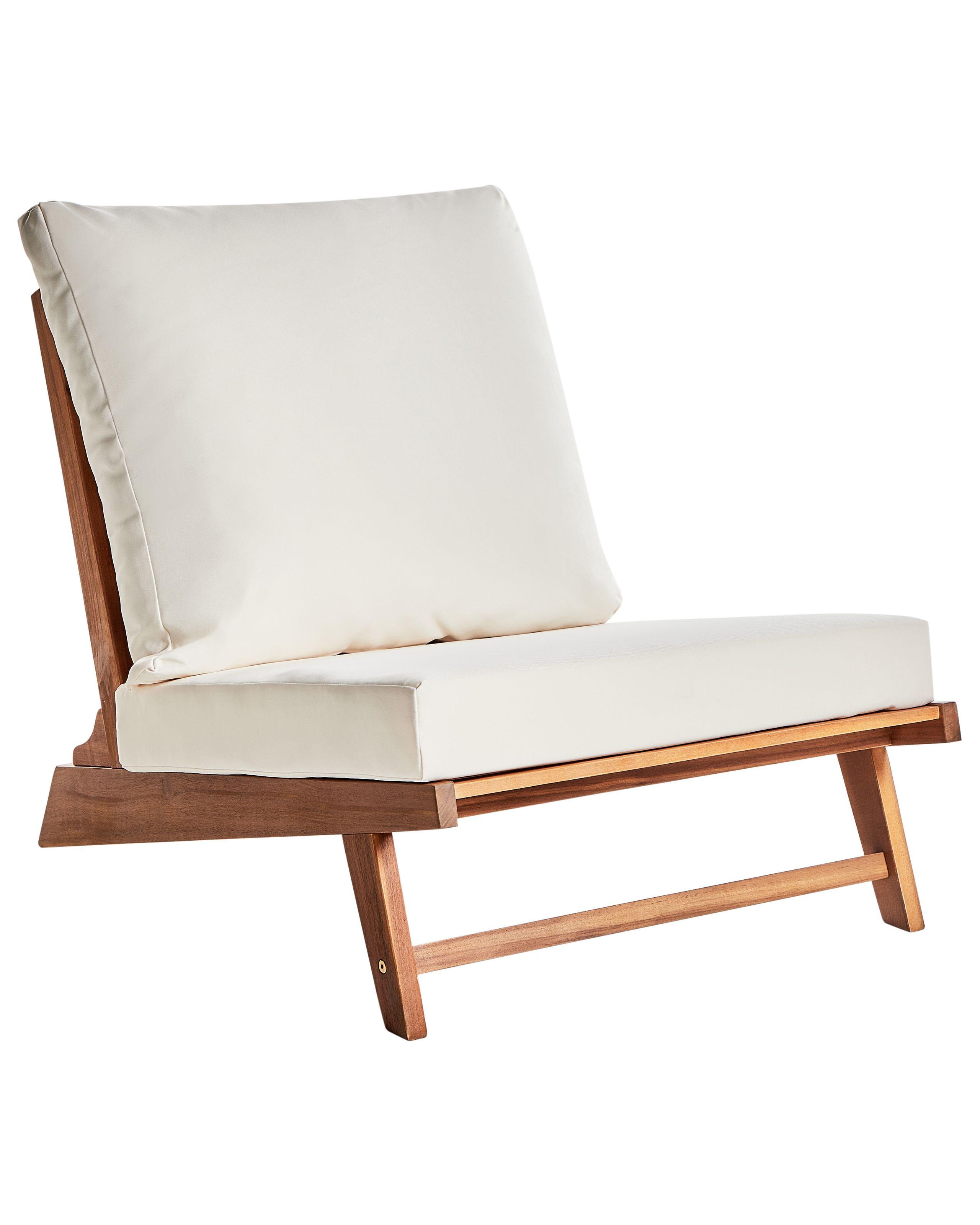 Beliani Chaise de jardin avec coussin en Acacia Rustique MICCIANO  