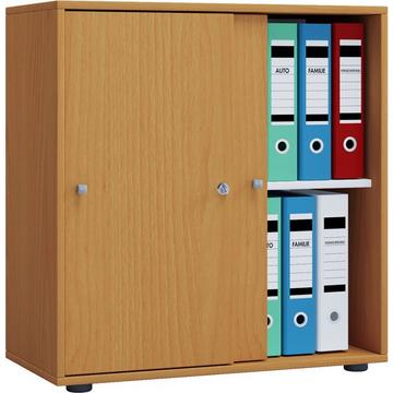 Holz Büroschrank Ordner Aktenschrank Büromöbel Schrank Lona 2-fach Schiebetüren