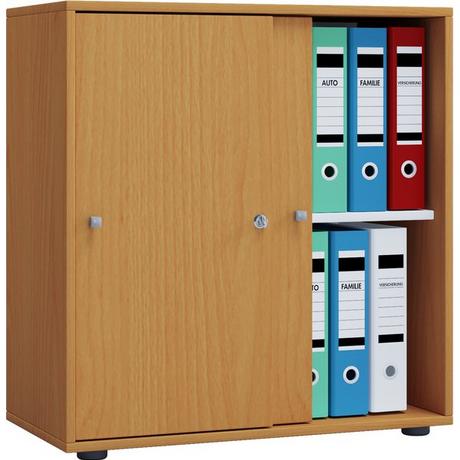 VCM Büroschrank mit 2 Fächern | moderner Aktenschrank mit Schiebetüren | Maße ca. B. 70 x  H. 73 x T. 37 cm – Lona 2-Fach  