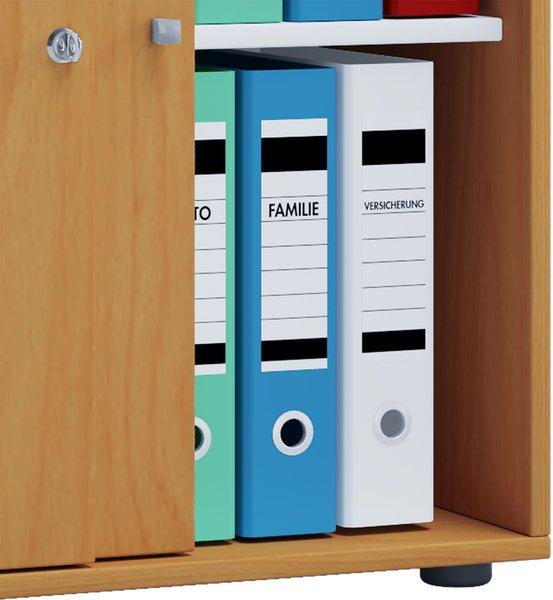 VCM Büroschrank mit 2 Fächern | moderner Aktenschrank mit Schiebetüren | Maße ca. B. 70 x  H. 73 x T. 37 cm – Lona 2-Fach  