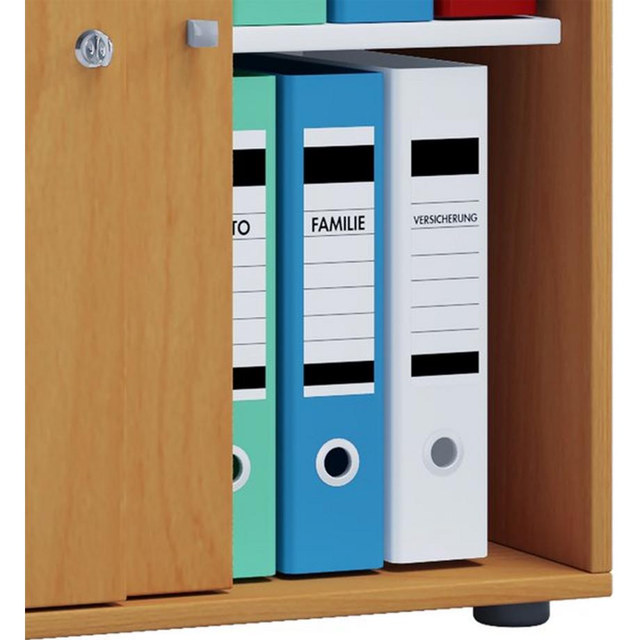 VCM Büroschrank mit 2 Fächern | moderner Aktenschrank mit Schiebetüren | Maße ca. B. 70 x  H. 73 x T. 37 cm – Lona 2-Fach  