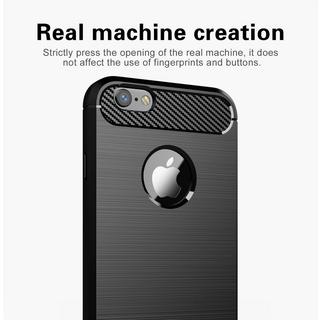 Cadorabo  Hülle für Apple iPhone 6  6S TPU Silikon Edelstahl-Karbonfaser Optik 
