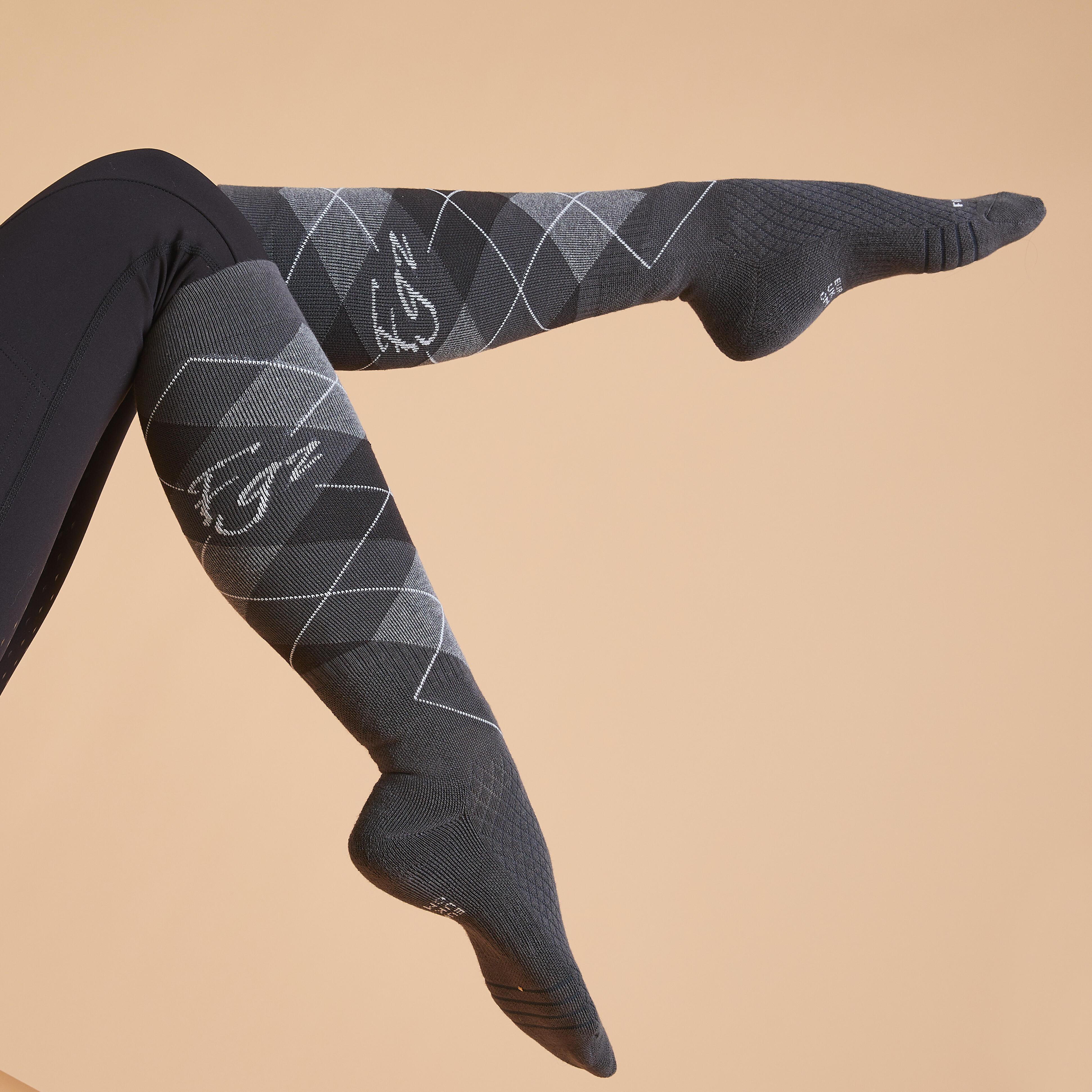 FOUGANZA Chaussettes en coton Argyle lot de 2  