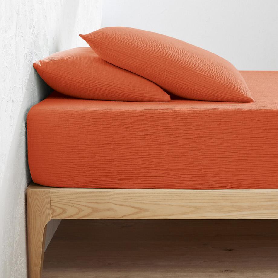 Drap-housse uni gaze de coton bonnet 30cm