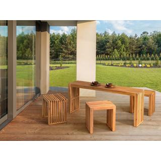 Beliani Lot de 3 tabourets de jardin en Acacia Rustique BELLANO  