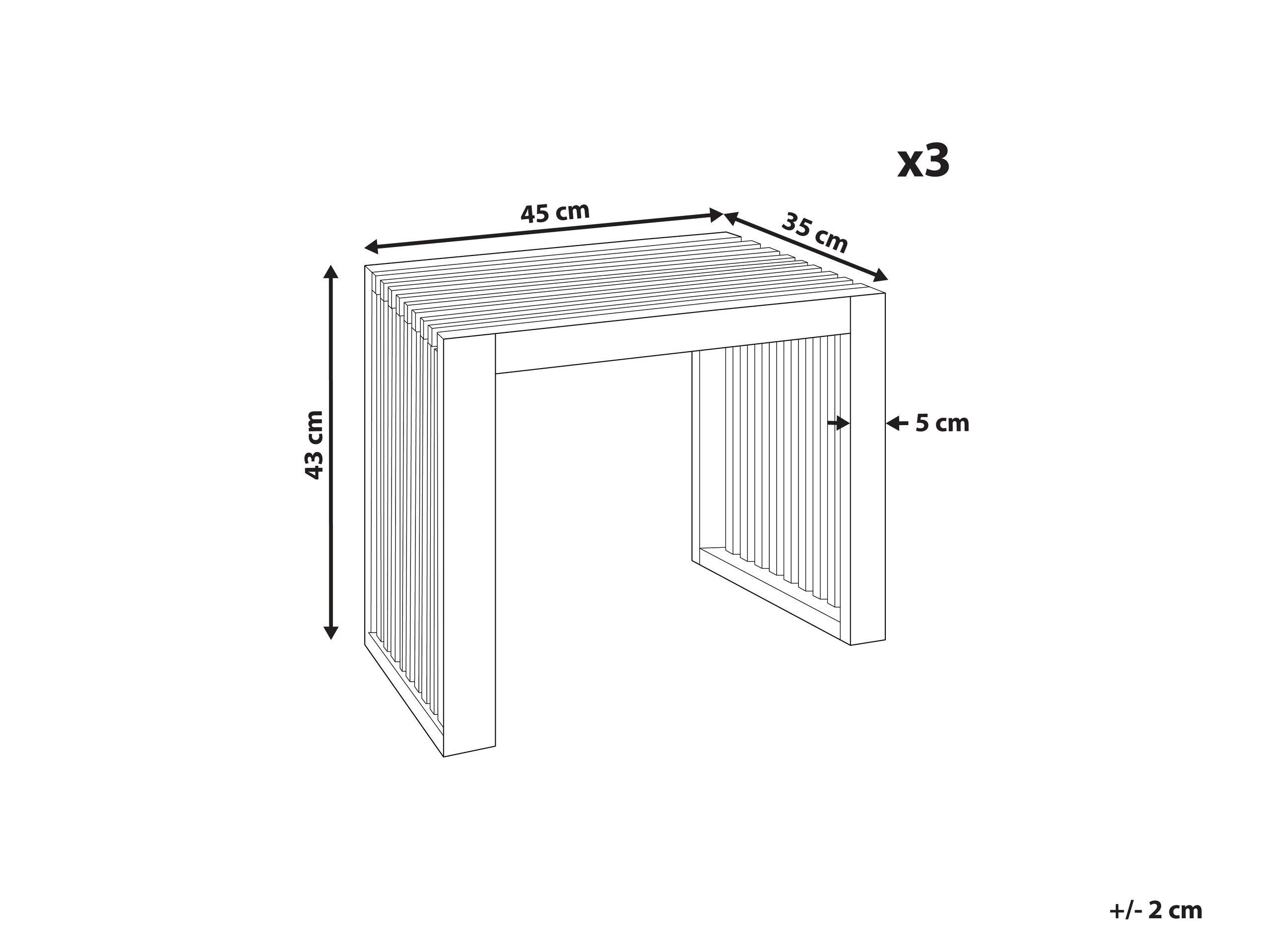 Beliani Lot de 3 tabourets en Acacia Rustique BELLANO  