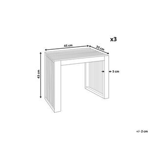 Beliani Lot de 3 tabourets en Acacia Rustique BELLANO  