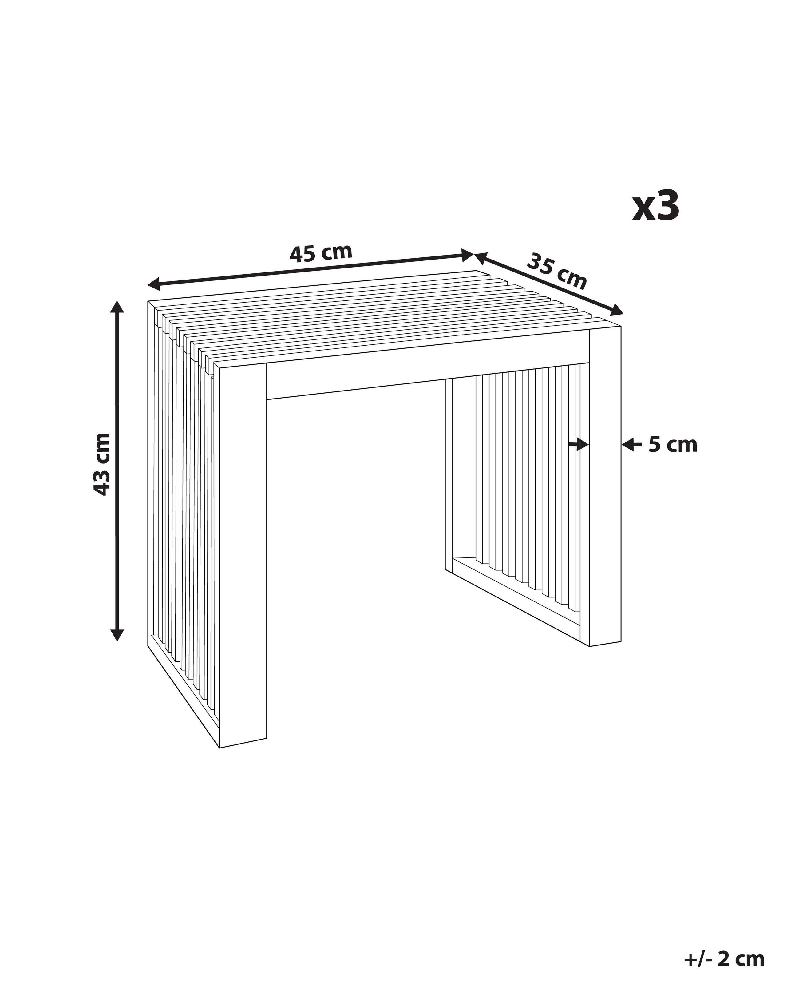 Beliani Lot de 3 tabourets de jardin en Acacia Rustique BELLANO  