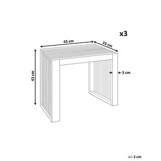 Beliani Lot de 3 tabourets de jardin en Acacia Rustique BELLANO  