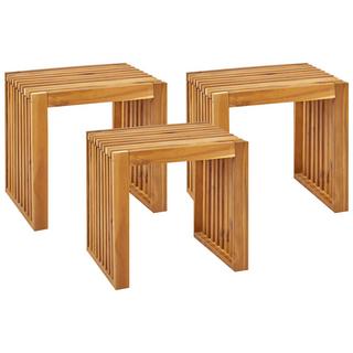 Beliani Lot de 3 tabourets en Acacia Rustique BELLANO  