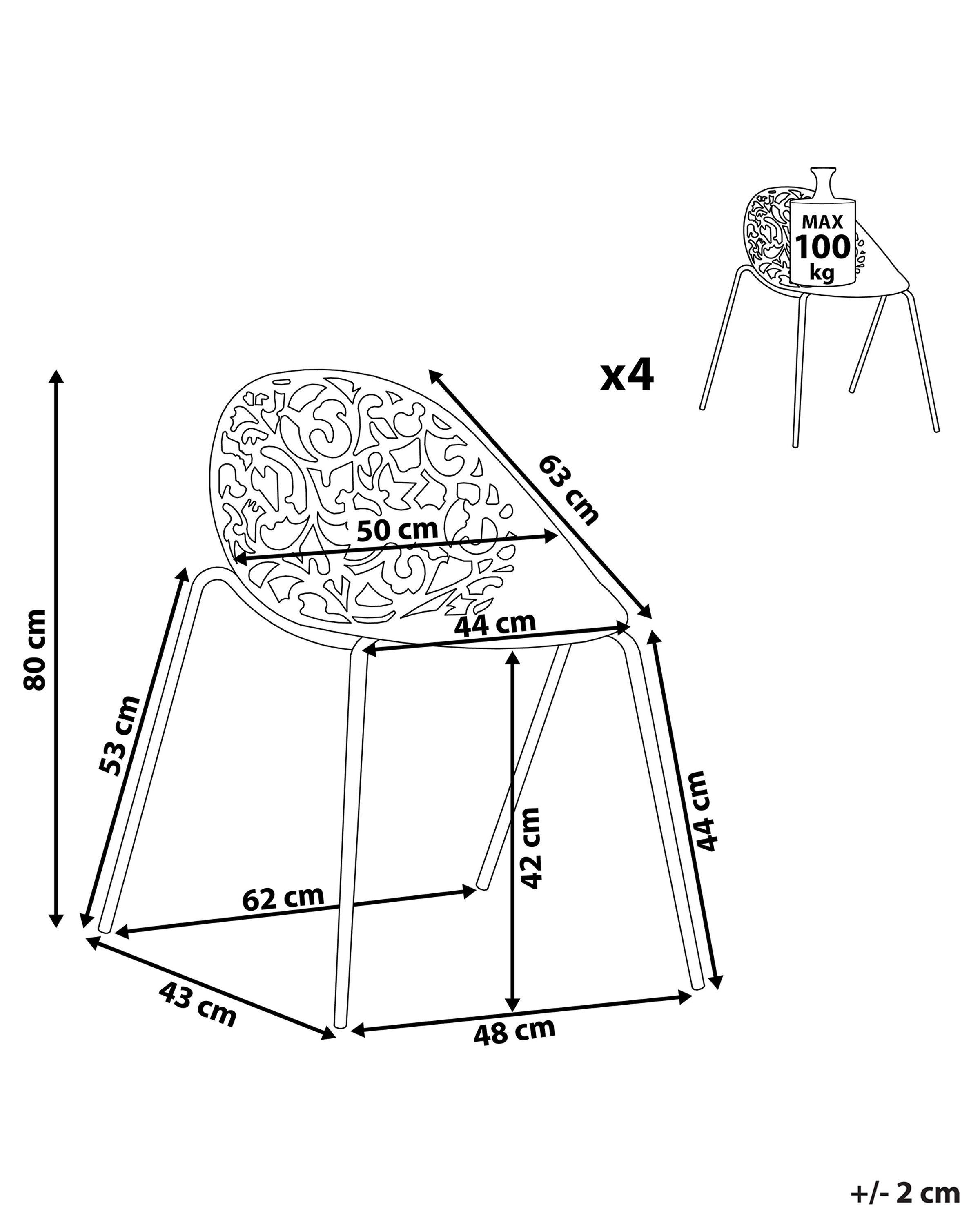 Beliani Esszimmerstuhl 4er Set aus Kunststoff Modern MUMFORD  