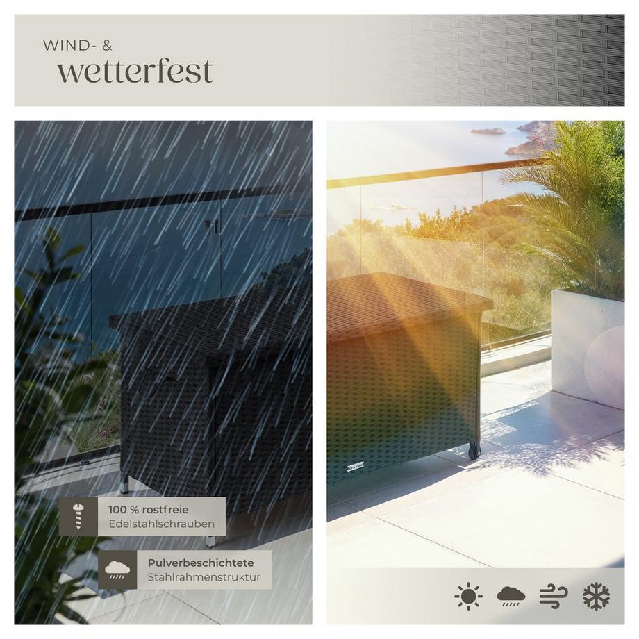 Tectake Box contenitore  Kiruna 270 l, con intreccio in rattan  