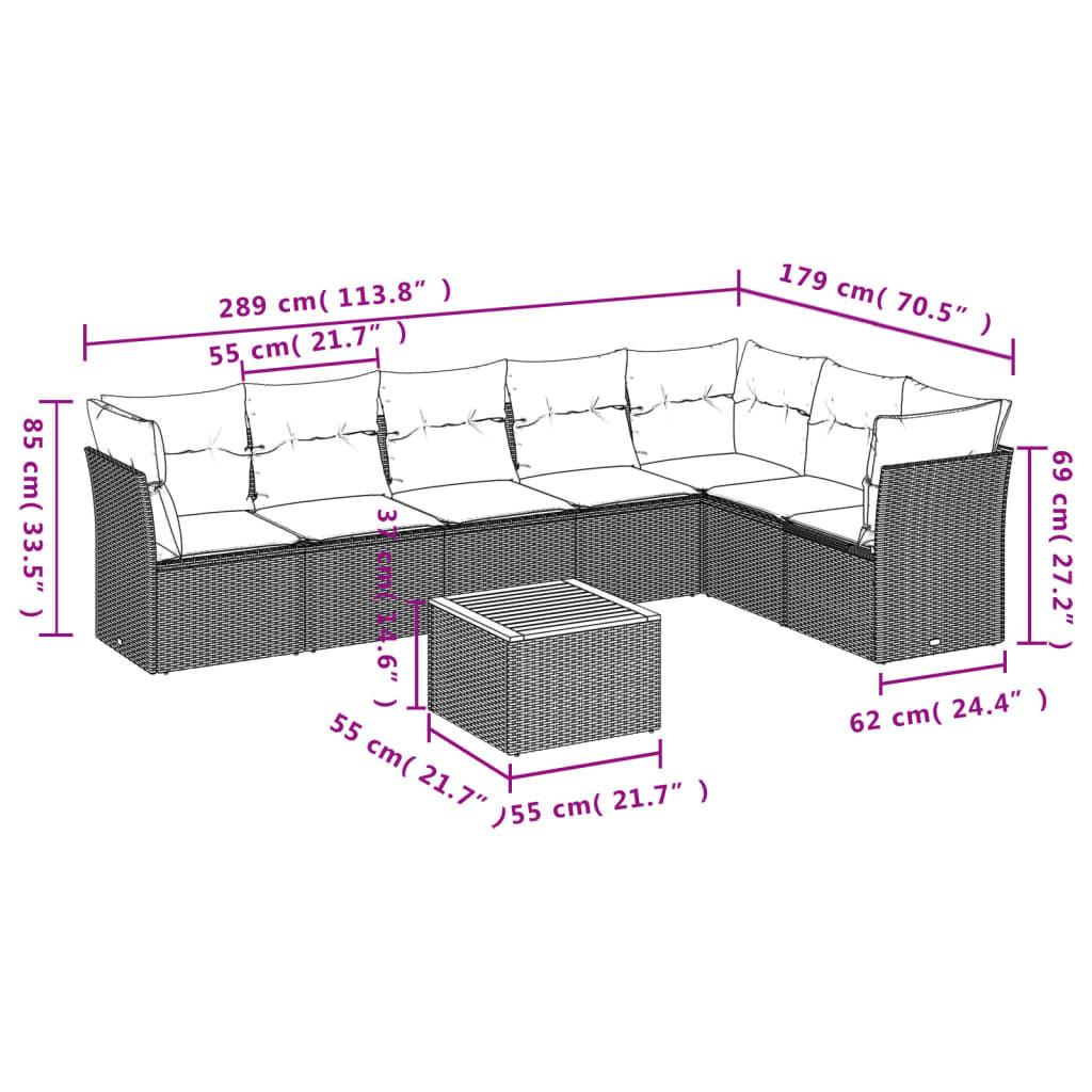 VidaXL set divano da giardino Polirattan  