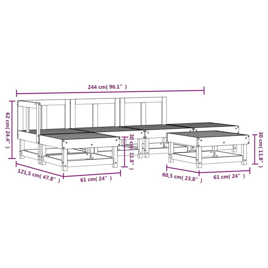 VidaXL Garten lounge set holz  