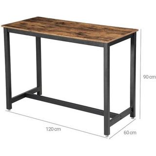 Pricenet Bartisch aus Holz und Stahl 120 x 60 x 90 cm, Tisch Traglast 100 kg  