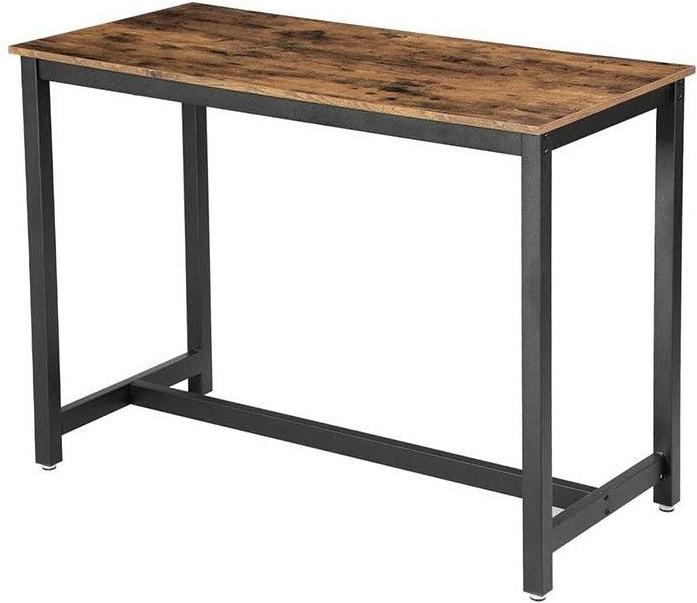 Pricenet Bartisch aus Holz und Stahl 120 x 60 x 90 cm, Tisch Traglast 100 kg  