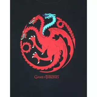 Game of Thrones Tshirt ICE AND FIRE DRAGONS  Noir