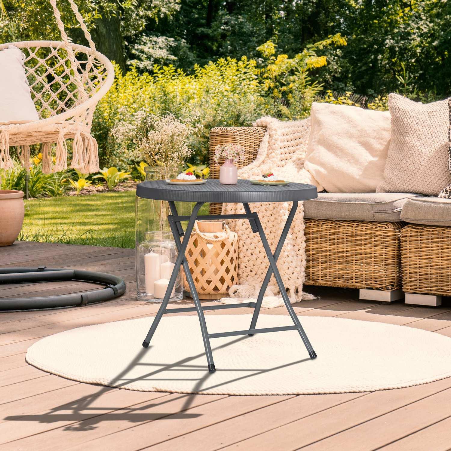 Northix Klappbarer Gartentisch in Rattanoptik  