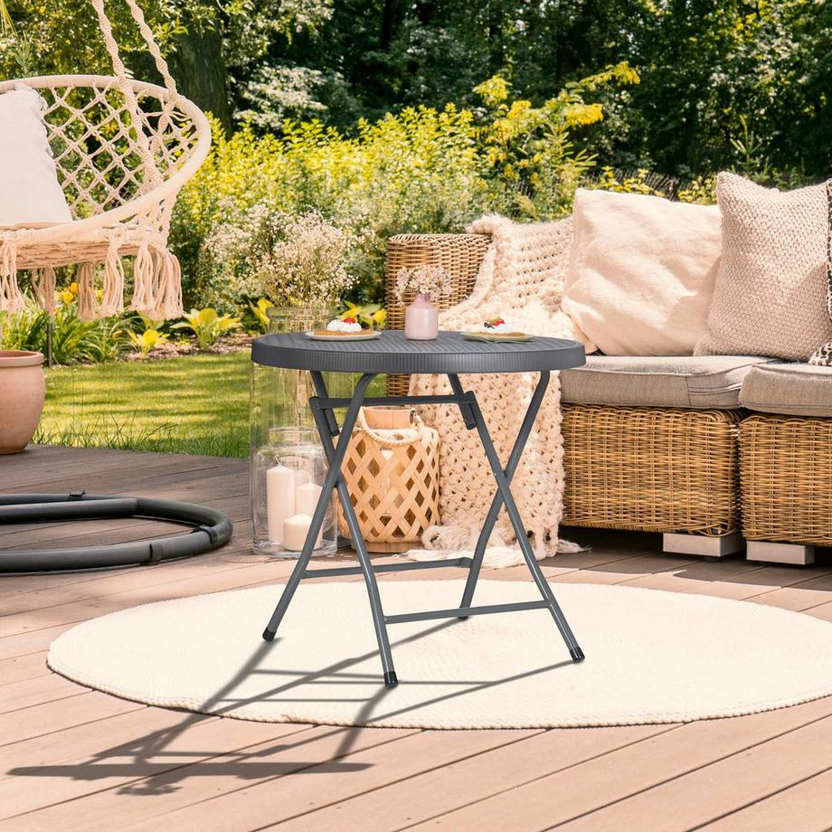 Northix Klappbarer Gartentisch in Rattanoptik  