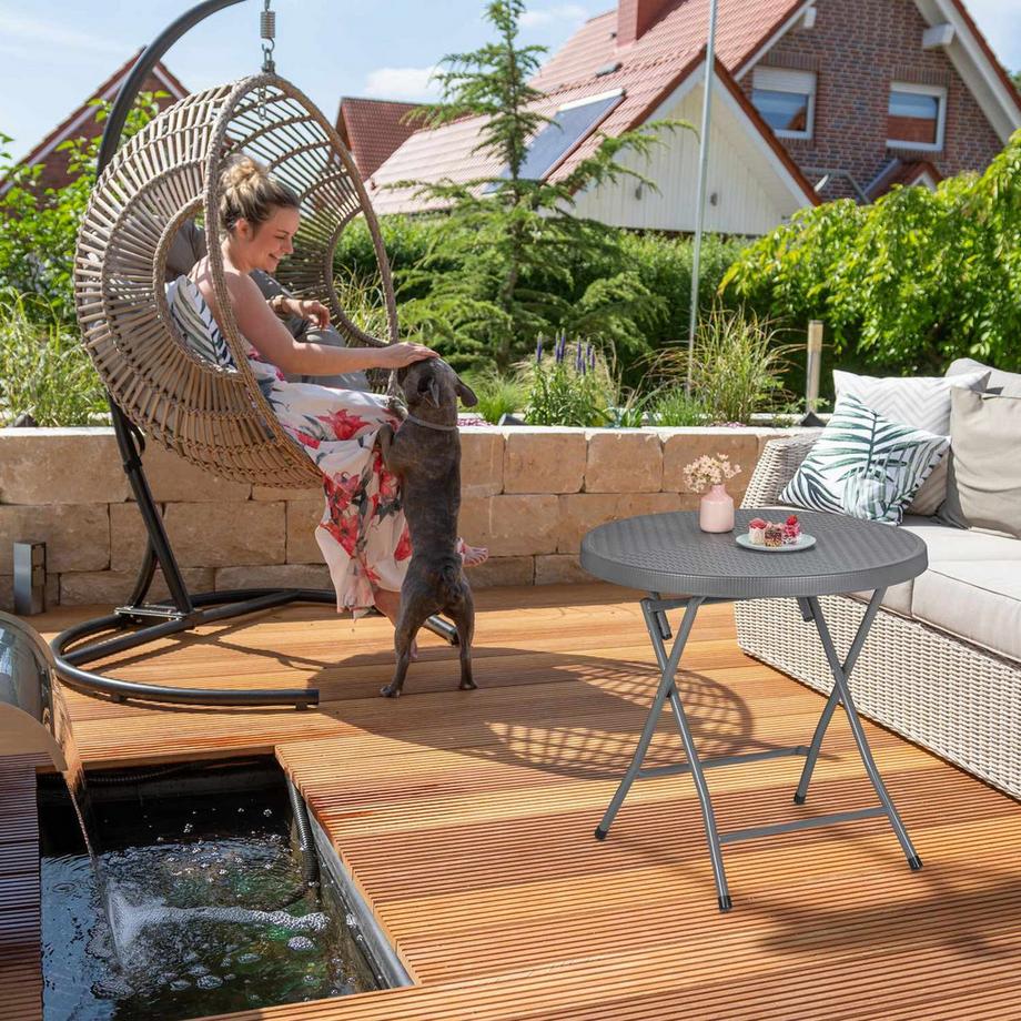 Northix Klappbarer Gartentisch in Rattanoptik  