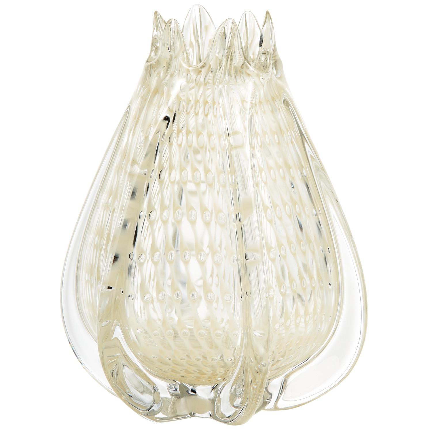 mutoni Vase Couronne forme main blanc cassé 24  