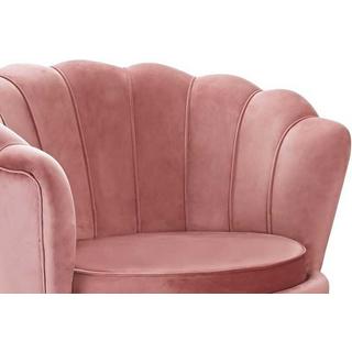 mutoni Chaise Shell en velours rose  