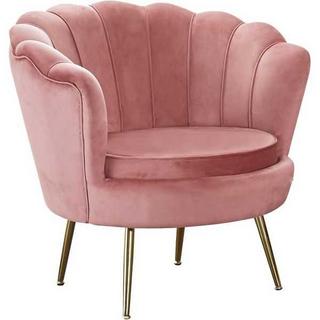 mutoni Chaise Shell en velours rose  