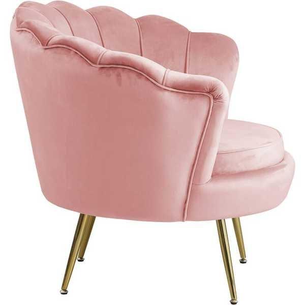 mutoni Chaise Shell en velours rose  