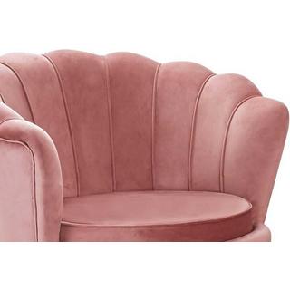 mutoni Fauteuil coquillage velours rose  